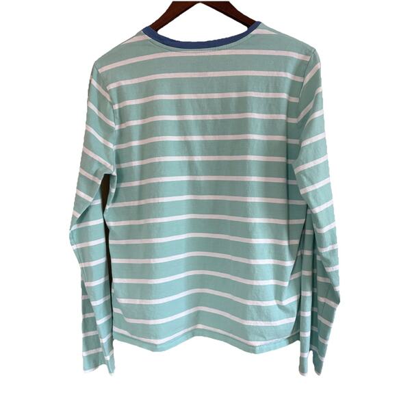 Polo Ralph Lauren Women’s L/S T-Shirt Blue & White Striped Spell Out Size XL - Picture 4 of 13